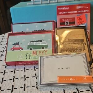 NWT: 5 Sets of Boxed Holiday and Thank You Cards